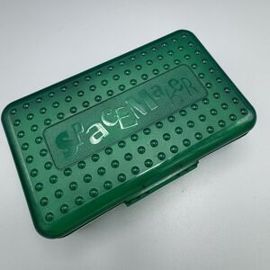 Spacemaker Pencil Box Dark Green Frosted Vintage 90s Plastic Storage Case Eldon